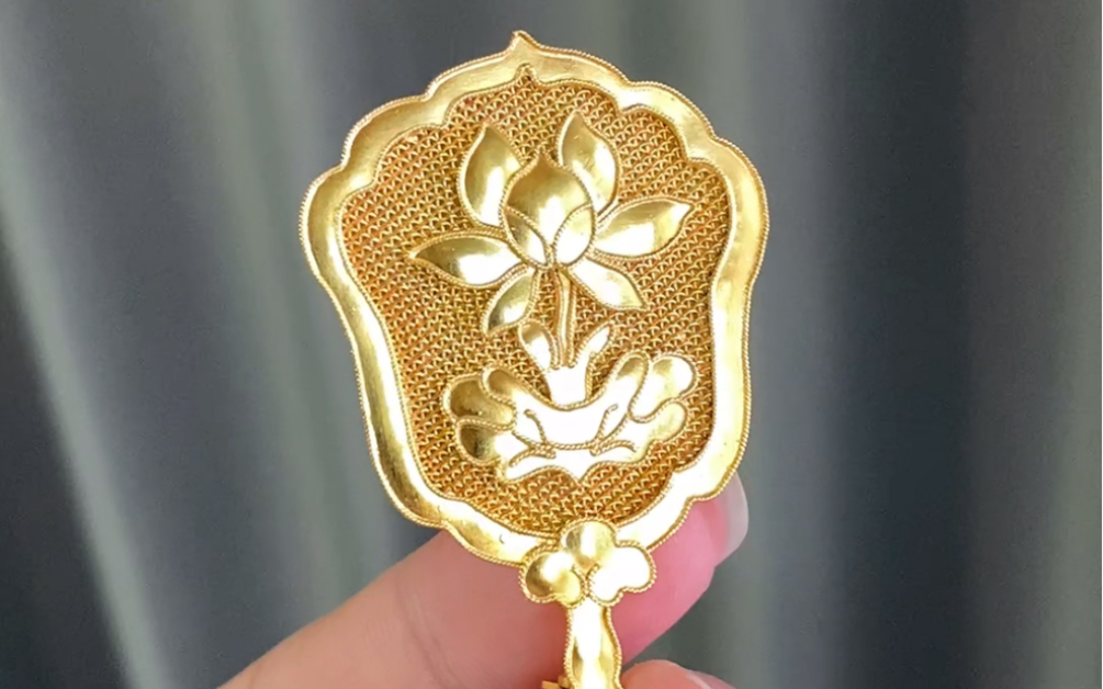 花丝镶嵌教学课程作品 团扇胸针