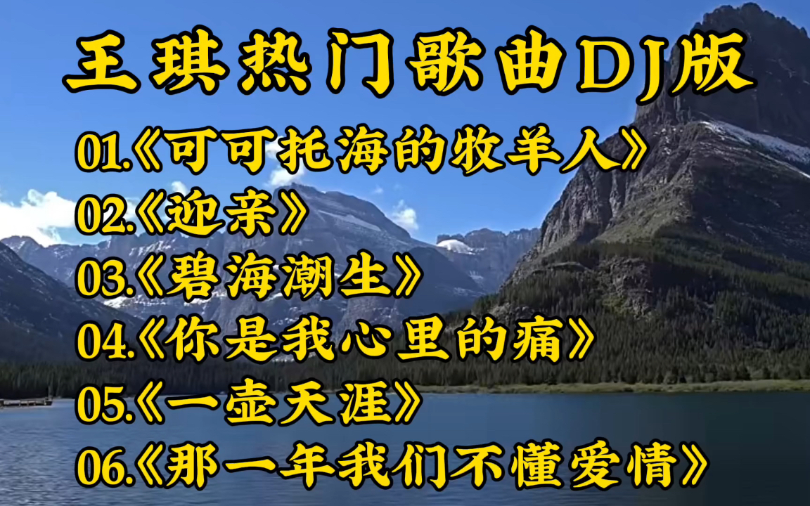 [图]王琪歌曲《可可托海的牧羊人》《迎亲》《碧海潮生》 DJ版