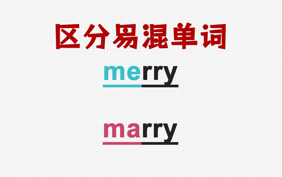 [关注单词大爆炸,一秒区分易混单词]merry&marry哔哩哔哩bilibili