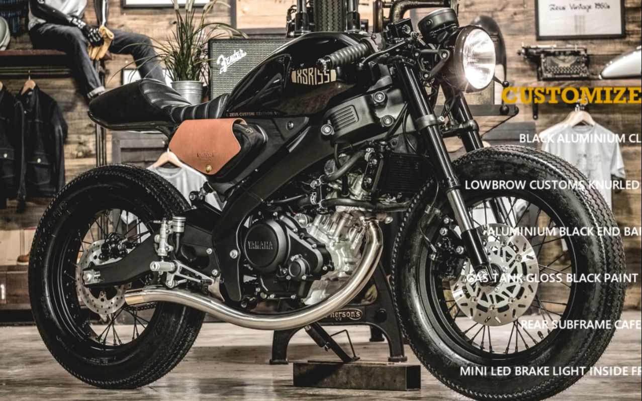 雅马哈xsr155 改装cafe racer风格复古摩托车by-zeus custom_哔哩哔哩