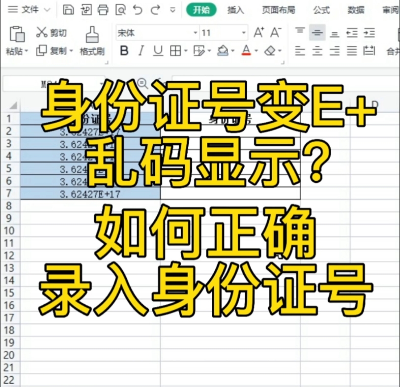 表格里身份证号变E+显示?如何正确输入身份证号哔哩哔哩bilibili