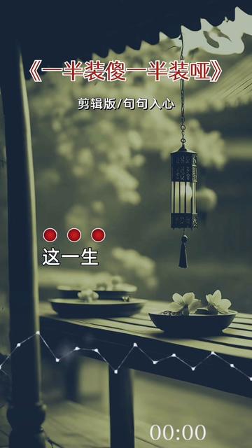 音乐分享 #歌词句句入心 #一半装傻一半装哑