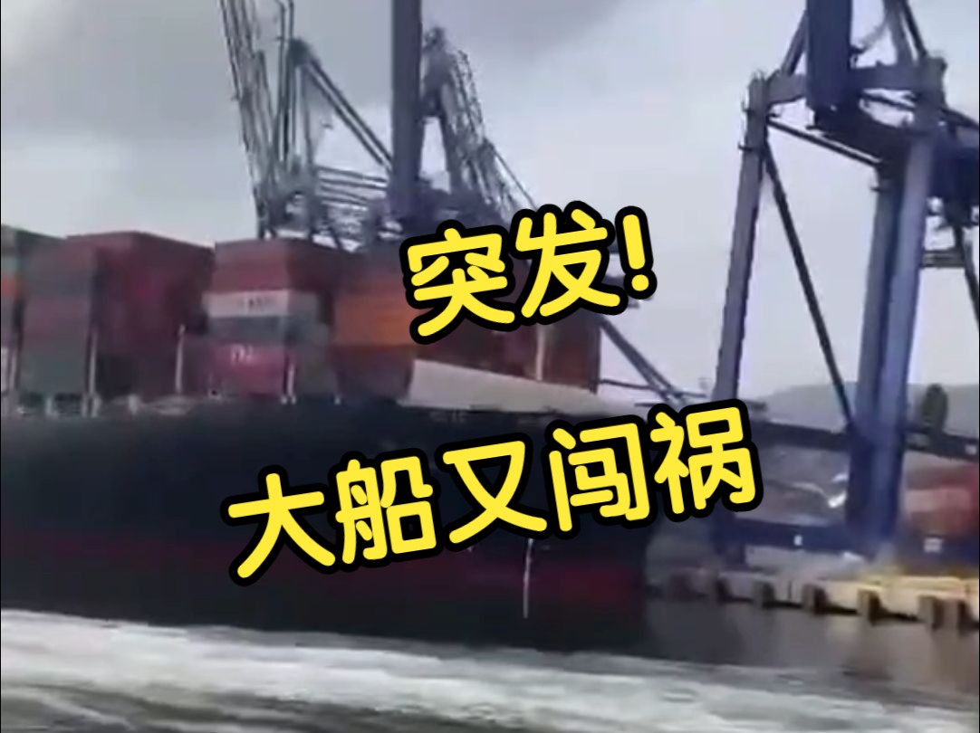闯祸!大型集装箱船撞倒三台起重机!-李船长笔记-李船长笔记-哔哩哔哩视频