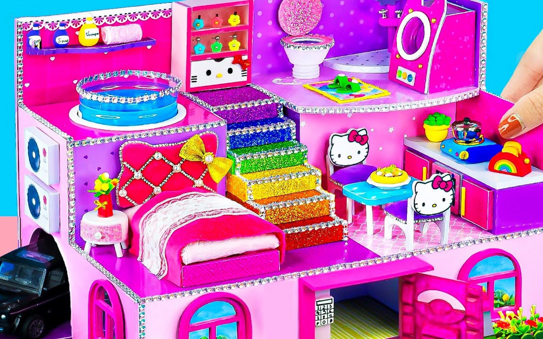 DIY迷你小屋:打造一座hello Kitty卧室,粉色主题你喜欢吗?哔哩哔哩bilibili