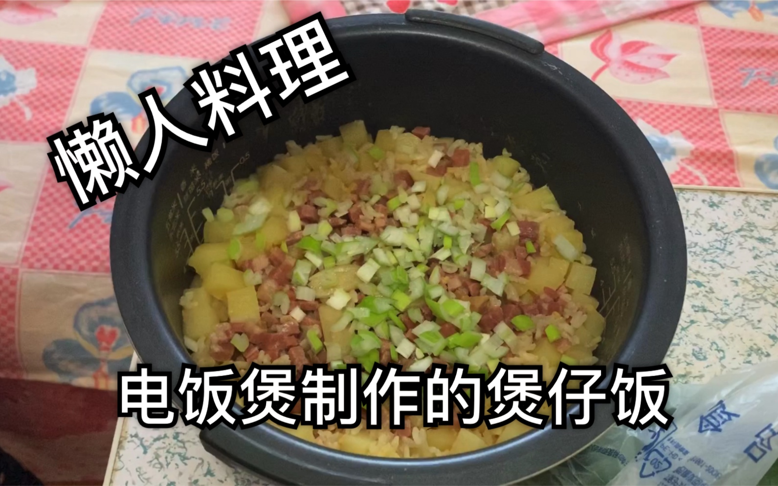 【家庭版简易煲仔饭】用电饭煲就可以制作的简易懒人料理哔哩哔哩bilibili