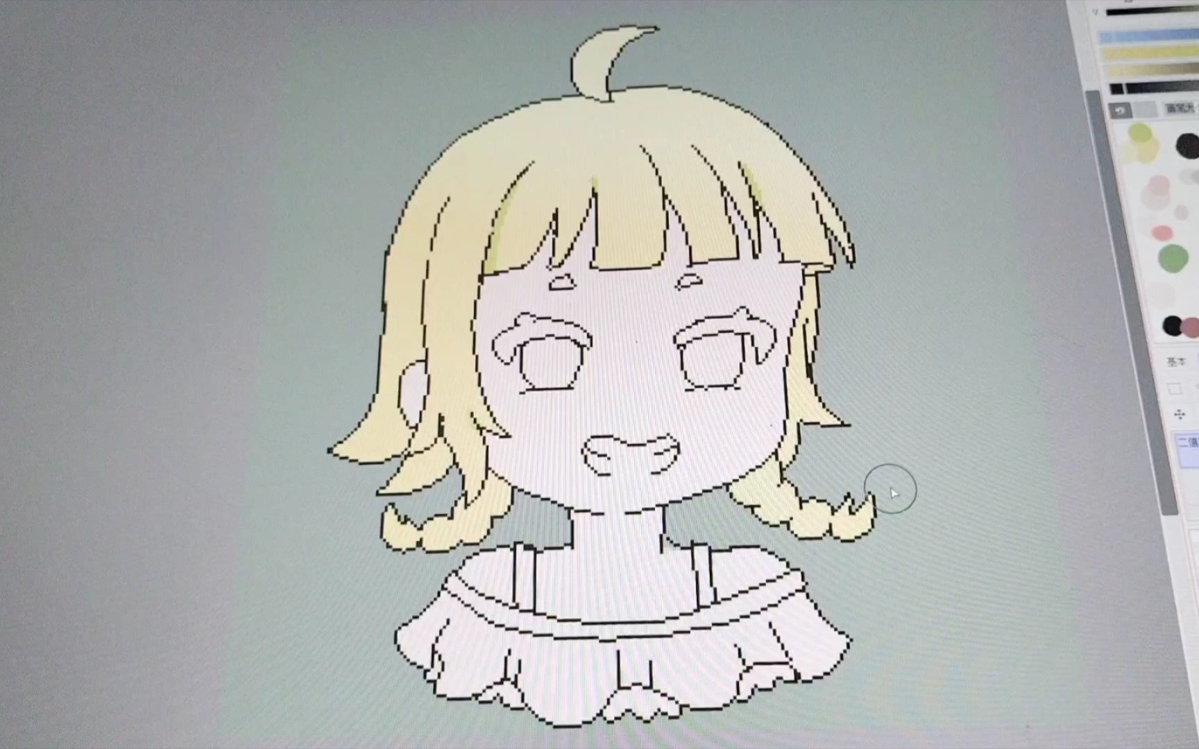 表情包勾线上色过程