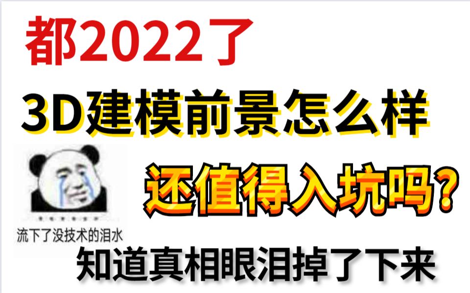 都2022了,3D建模前景怎么样,还值得入坑吗,知道真相我眼泪掉了下来哔哩哔哩bilibili