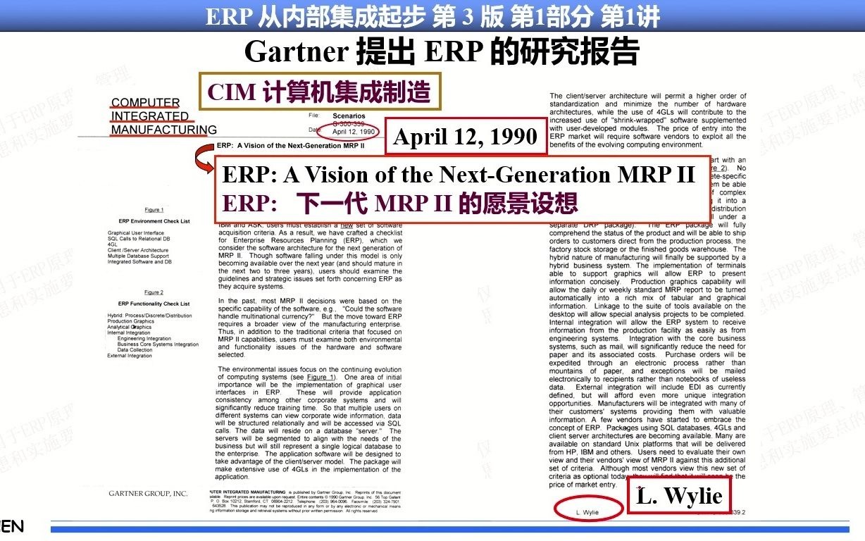 MRP/MRPII/ERP系列课程 第1部第1讲第2集 Gartner 是怎样提出ERP Gartner原创文件中ERP的功能与技术讲了哪些内容哔哩哔哩bilibili