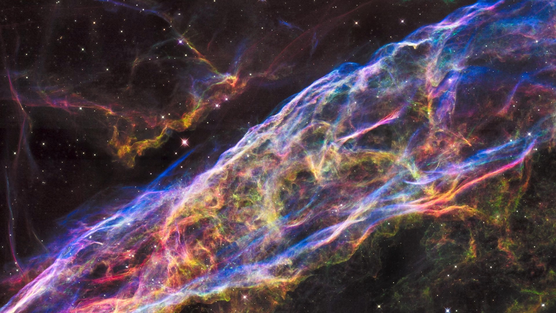 hubbles inside the image: the veil nebula
