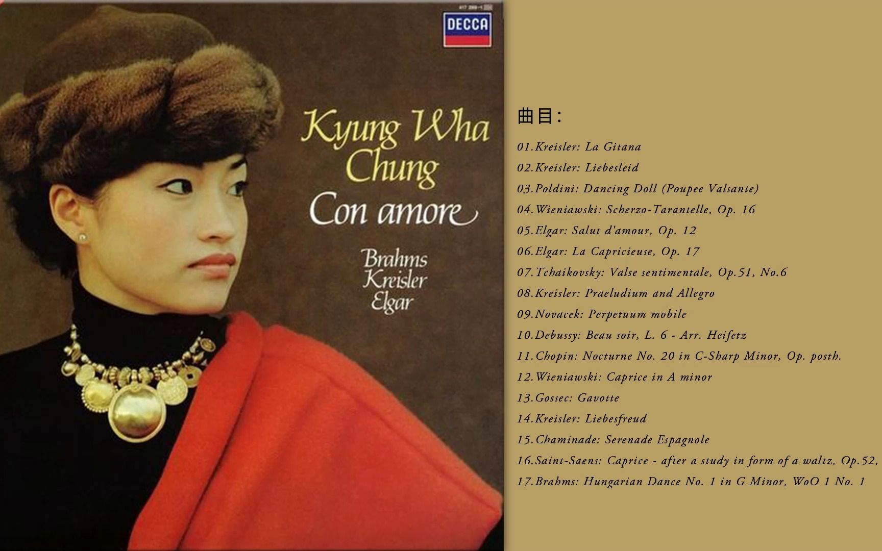 [图]Kyung Wha Chung, Phillip Moll《Con Amore 郑京和小提琴抒情小品集》2022[SACD-ISO]