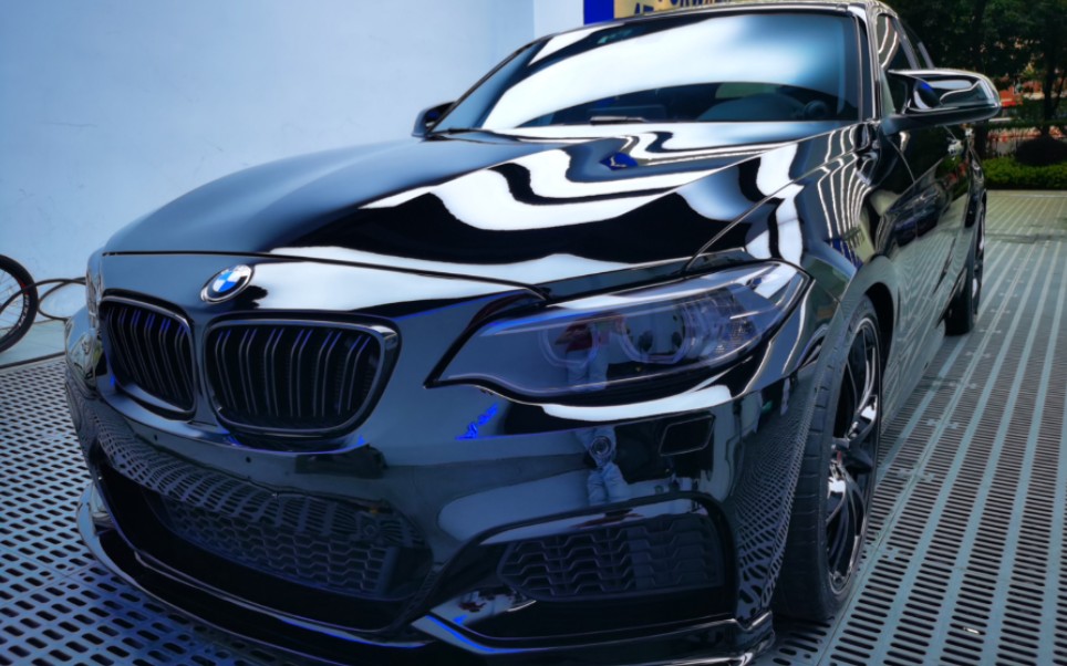 宝马1系改色杜雅特效车漆之钢琴黑