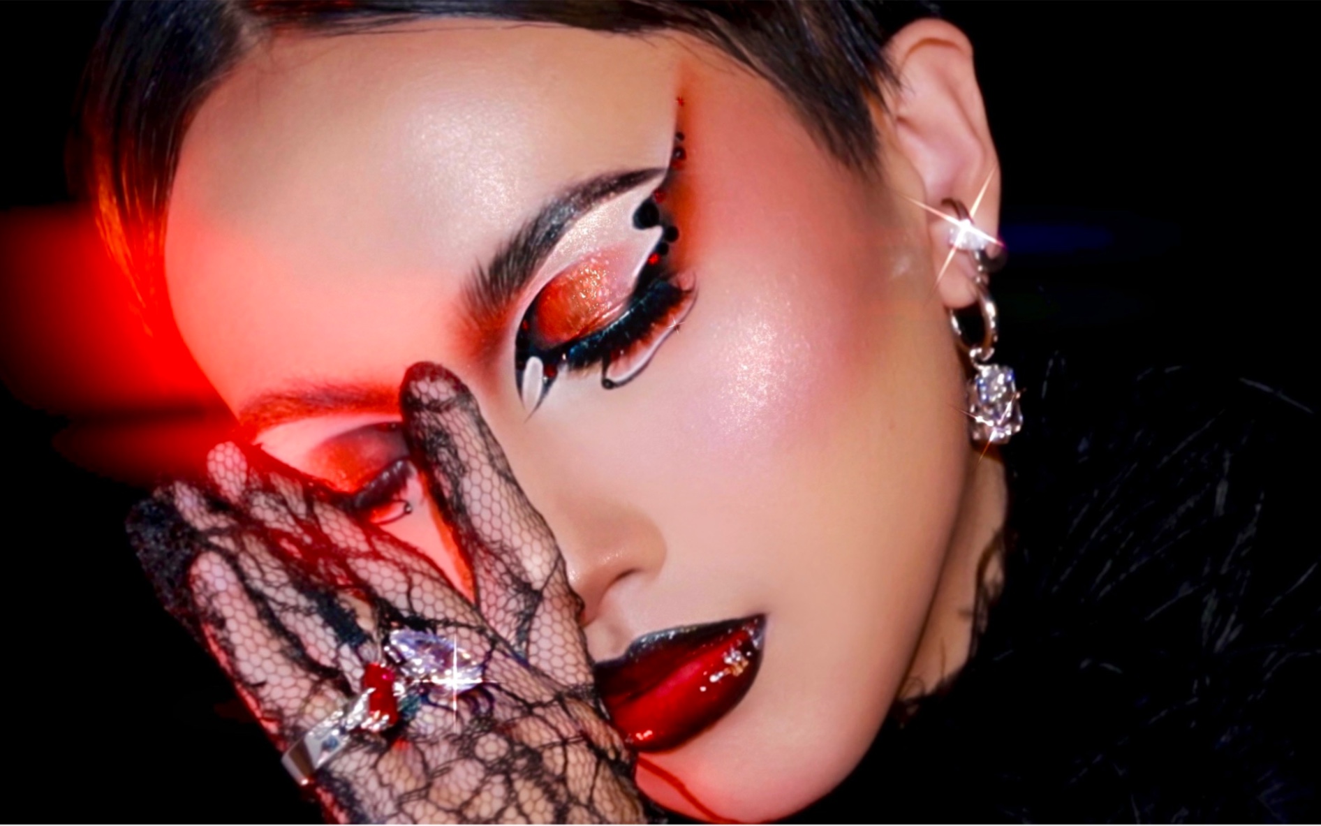 万圣节预警!暗黑系吸血鬼女爵妆容00halloween makeup