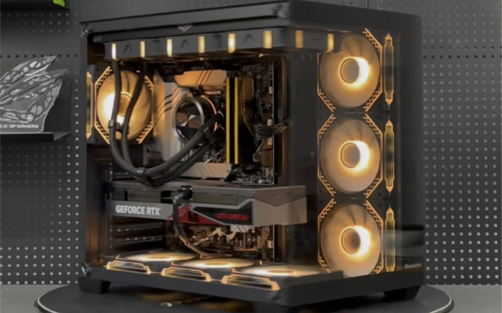 今天带来一台老客户支持的s980黑橙海景房,14700kf rtx4070,你们看看