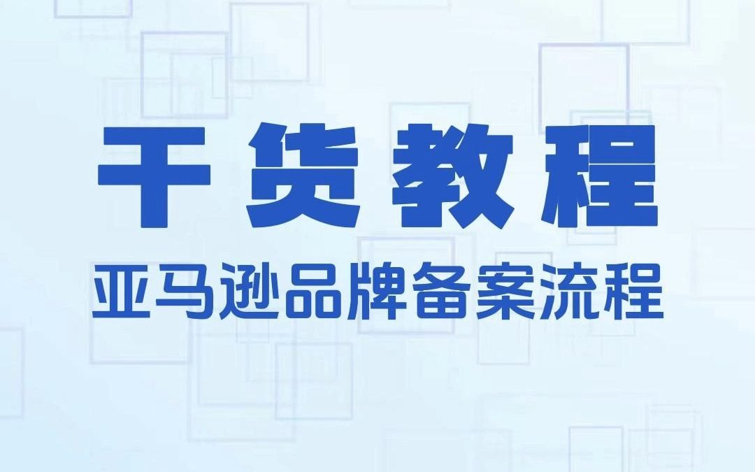 不会做品牌注册备案的注意啦!——亚马逊干货教程哔哩哔哩bilibili