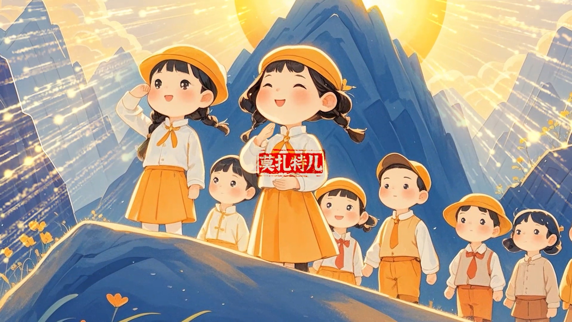 少儿版祖国颂LED背景视频一二九红色主题背景哔哩哔哩bilibili