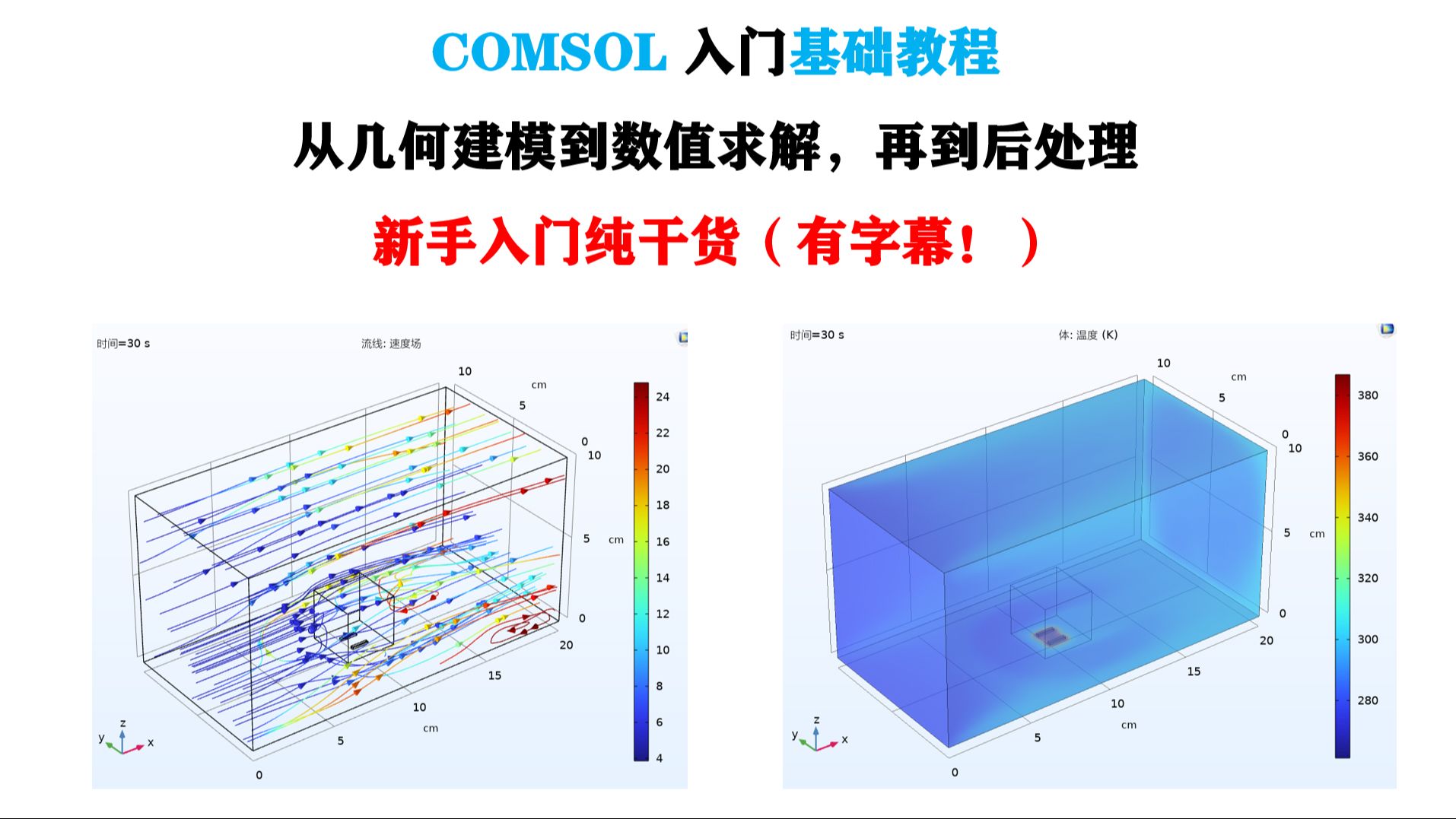 [图]COMSOL基础教程，从几何建模到数值求解，新手入门纯干货，包教包会！（有字幕！）