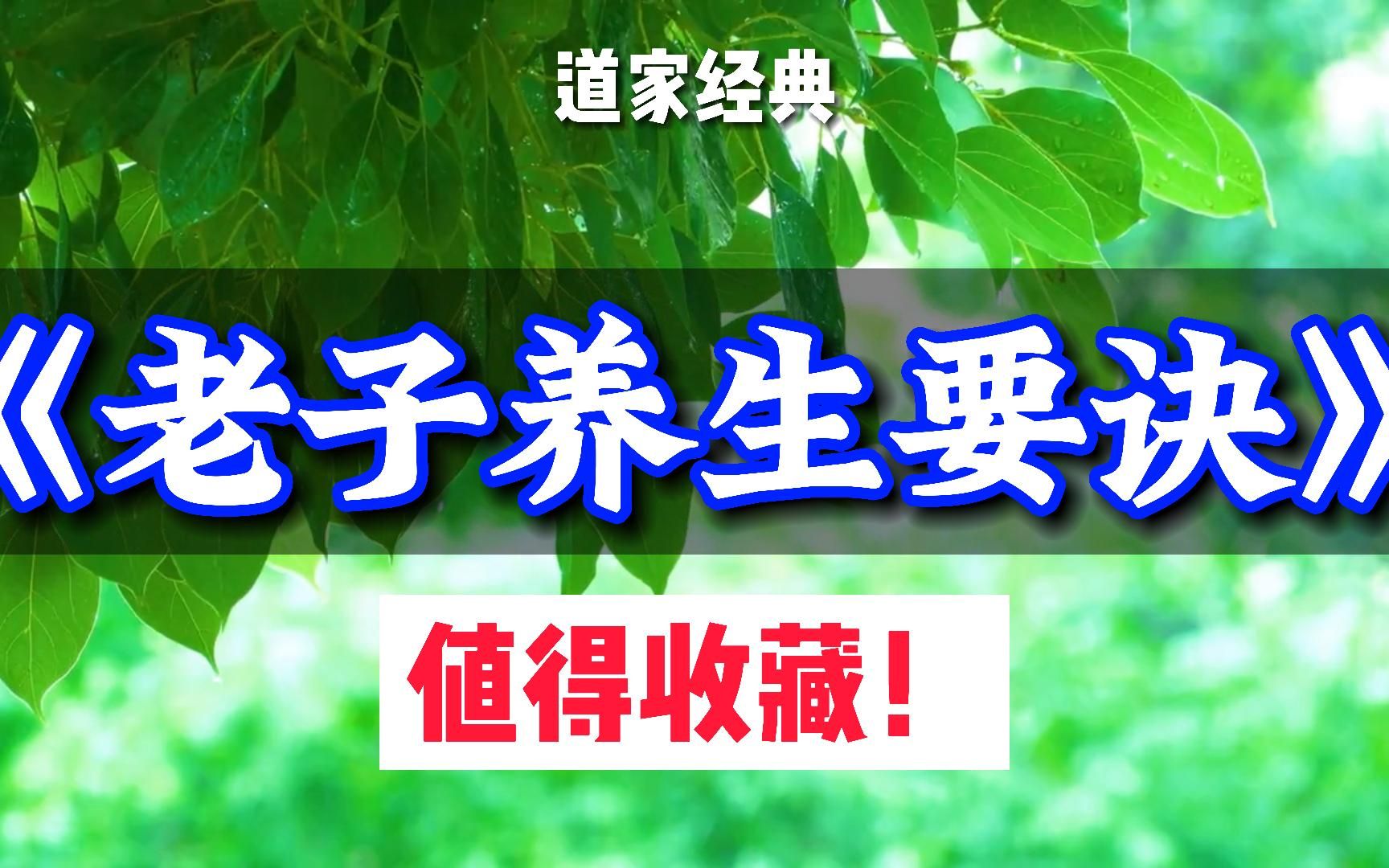 失落的道家经典,少有人知晓,传授养生大道,《老子养生要诀》,值得珍藏!哔哩哔哩bilibili