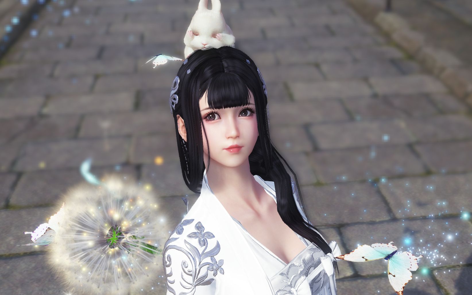 【天涯明月刀ol月照】陨星湖 樱花树下《彼悦繁花,人间梦华;白衣沐雪