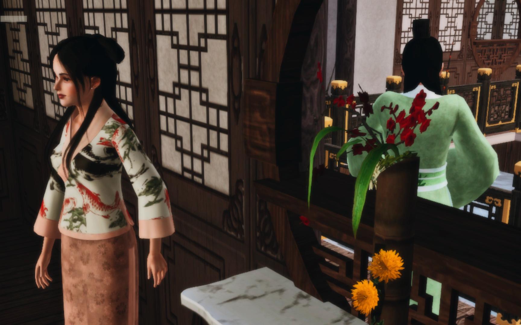 【模拟人生3】古代的小人在自家垂钓