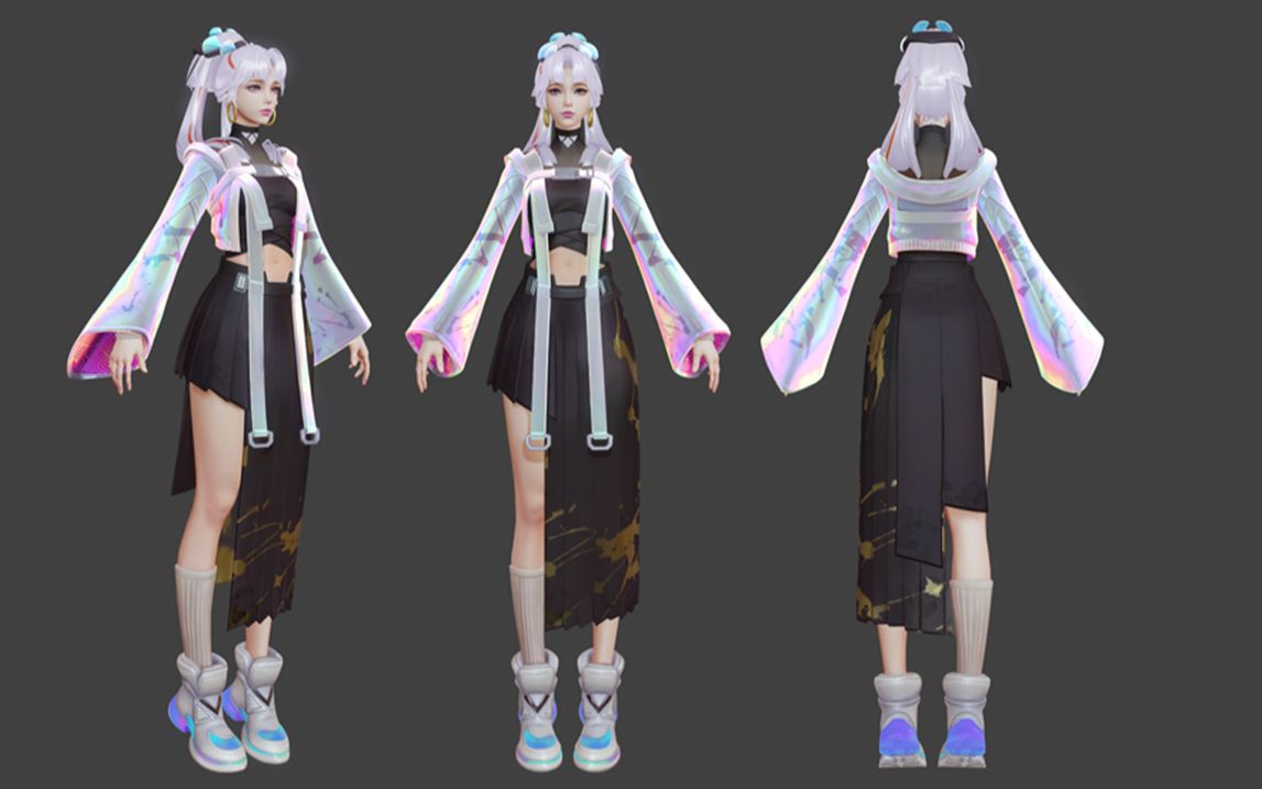 【3dmax建模】"王者荣耀"上官婉儿限定皮肤制作,3d游戏建模教程_哔哩