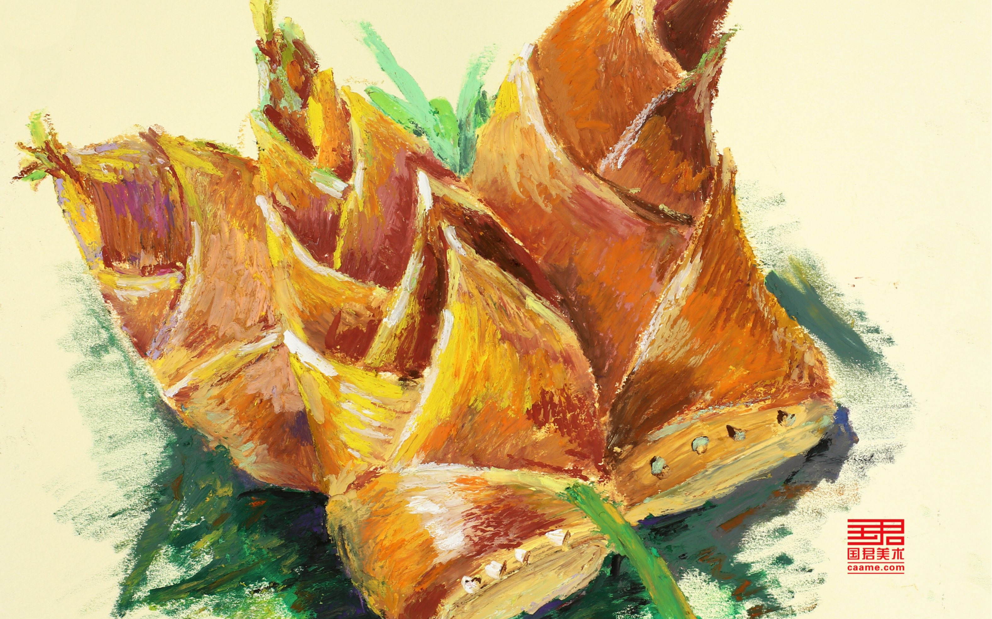 重彩油画棒《春笋》创意少儿美术