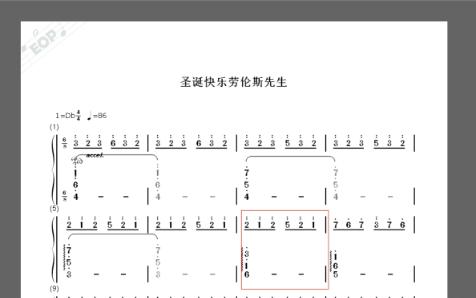 [图]《圣诞快乐劳伦斯先生》钢琴曲简谱