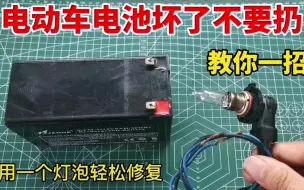 Download Video: 电动车电池不存电坏了？先别急着去修，教你用一个灯泡就可以修复