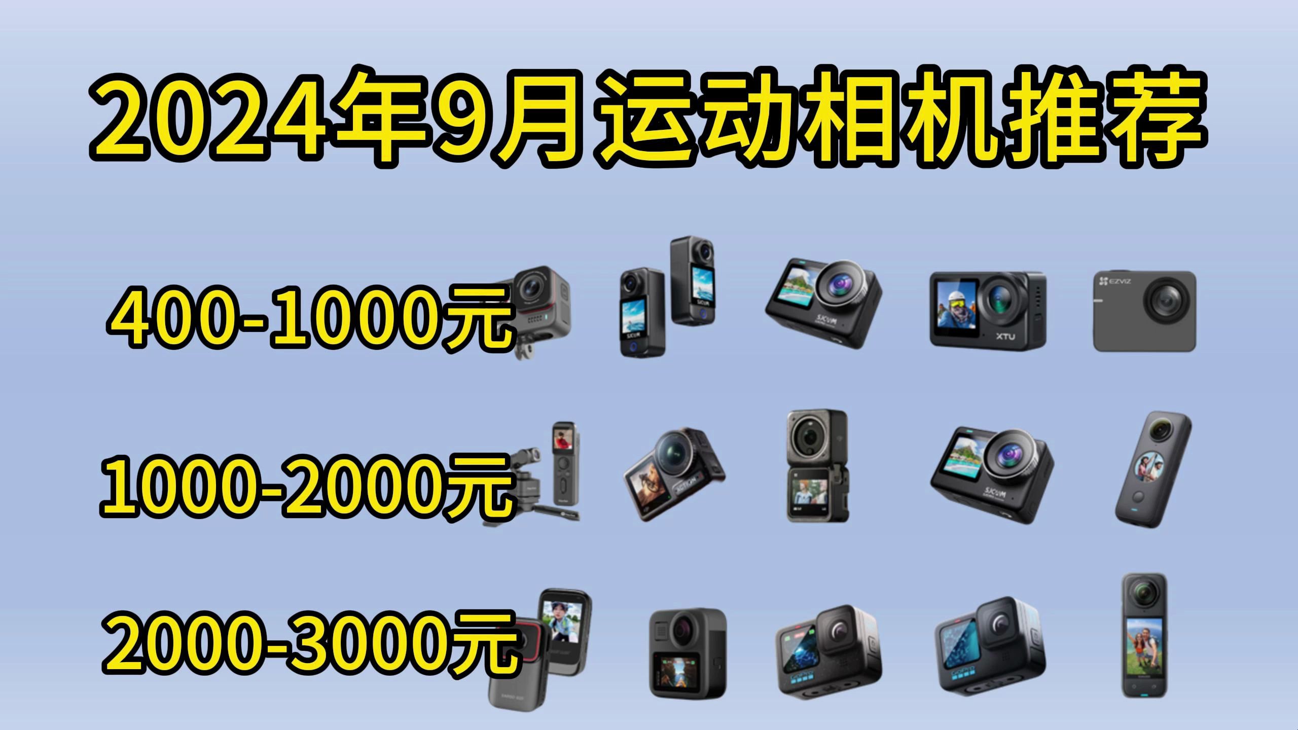 2024年9月最新性价比运动相机推荐!GoPro/Insta360/SJCAM/大疆等17款运动相机大选购!运动相机怎么选?拍vlog/运动/记录生活等哔哩哔哩bilibili