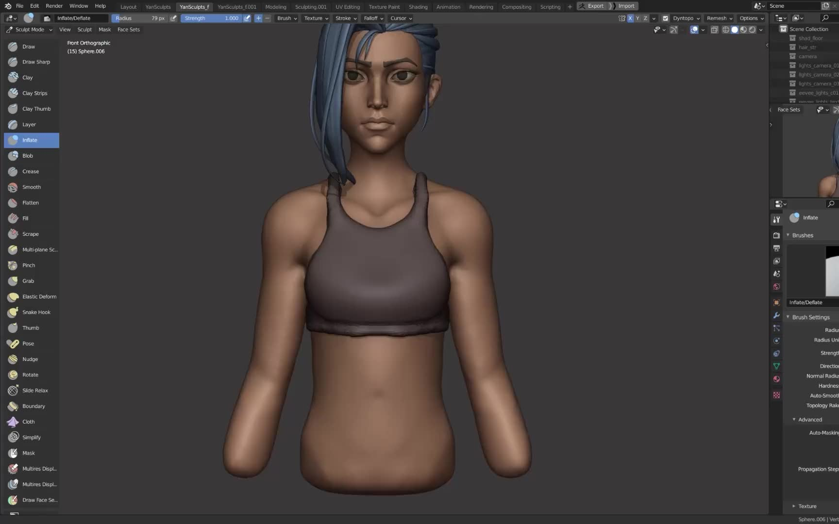 【 blender 英雄联盟金克丝角色建模教程- character creation in