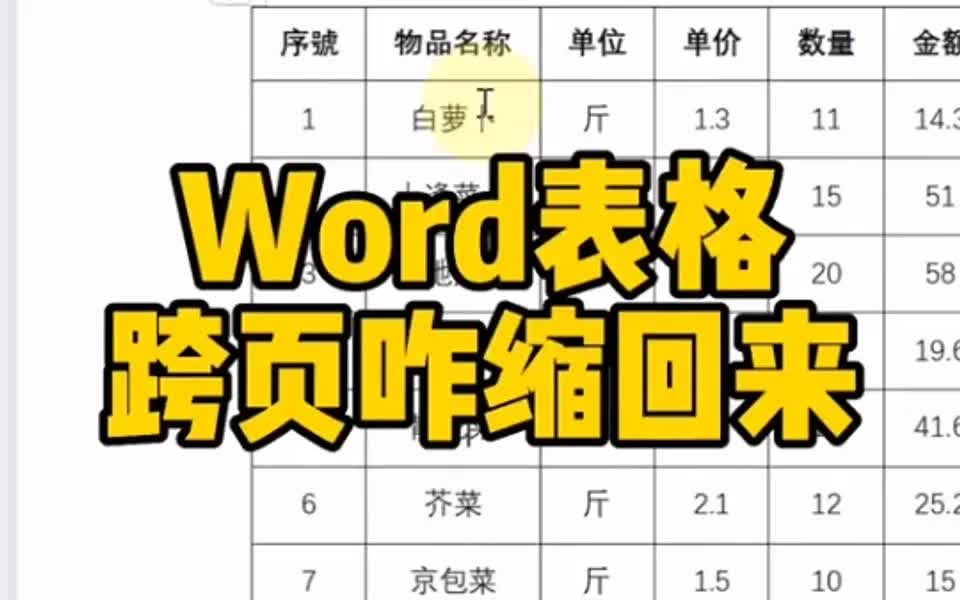 Word表格跨页如何缩回一页呢?哔哩哔哩bilibili