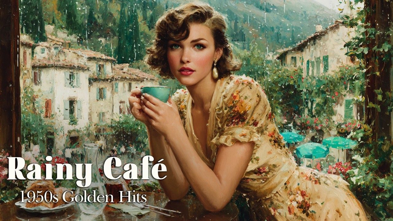 ☕ 20世纪50年代的经典歌曲｜雨中的花之咖啡店 ?｜阅读・放松・雨中咖啡馆的完美BGM ☕