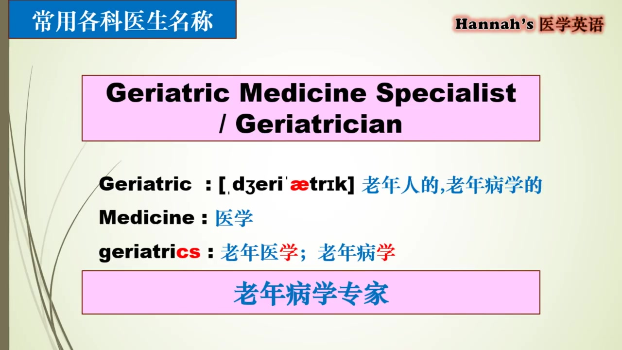 各科医生名称英文表达2哔哩哔哩bilibili