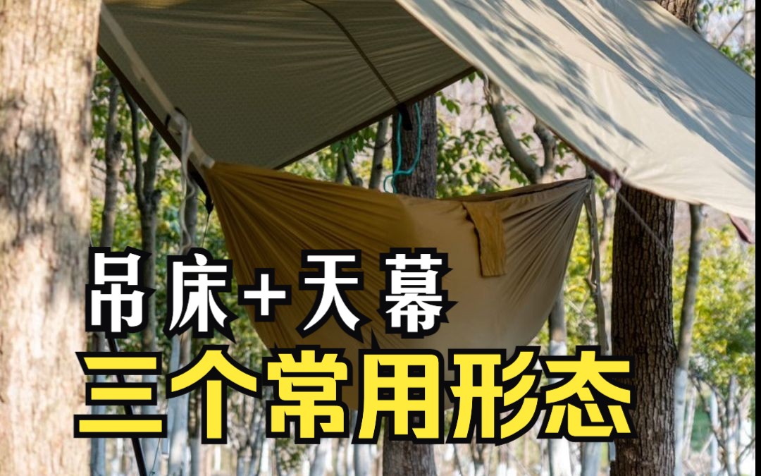 轻量化吊床+轻量化天幕 最常用的三个组合形态 你是不是没想过吊床还可以这么玩~哔哩哔哩bilibili