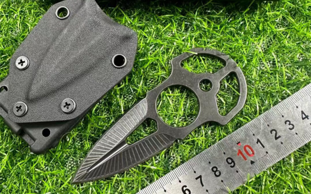 冰羽手刺刀黑色石洗