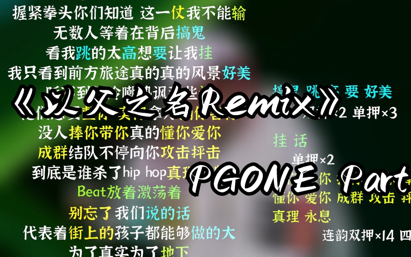 [图]【韵脚检查】炸！《以父之名Remix》—PGONE“为了真实 为了地下 为了自由 为了Hip Hop！”