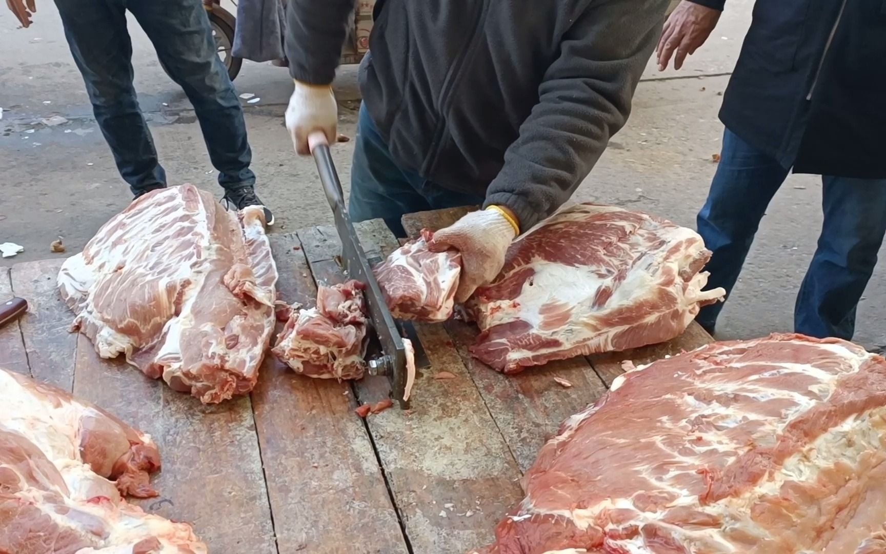 闸刀 猪肉切割 砍骨头 石家庄农村大集