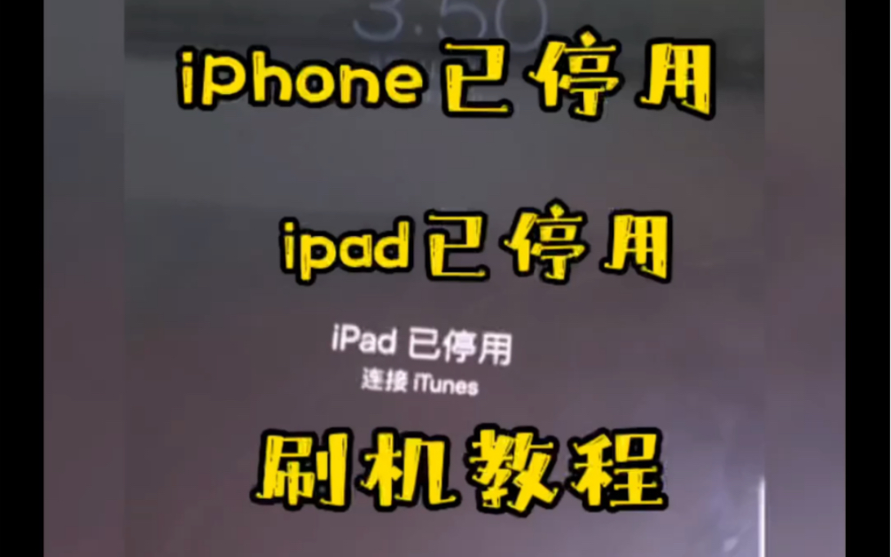 iphone已停用 ipad已停用 刷机教程哔哩哔哩bilibili