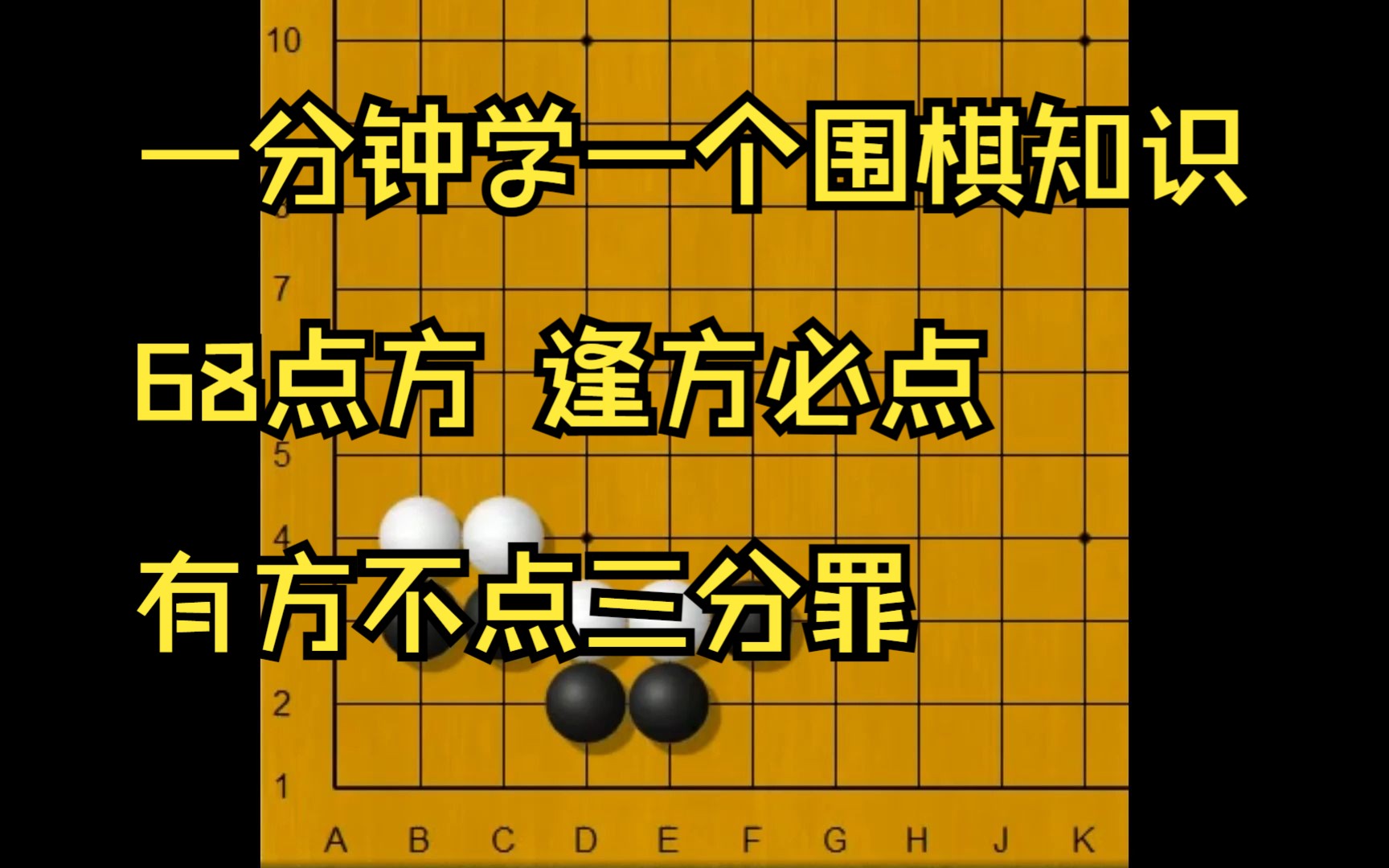 一分钟学一个围棋知识68点方 逢方必点 有方不点三分罪桌游棋牌热门视频