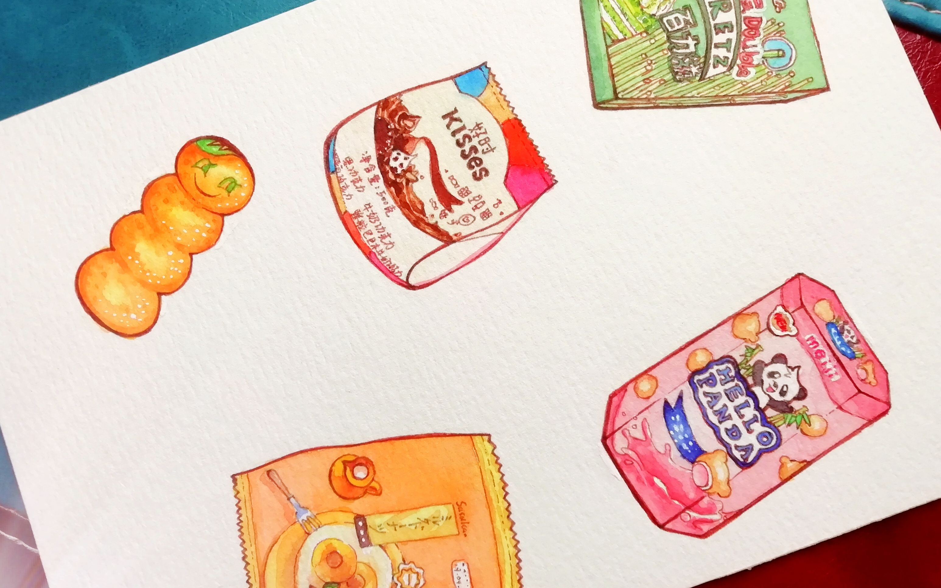 【水彩画】美味的零食