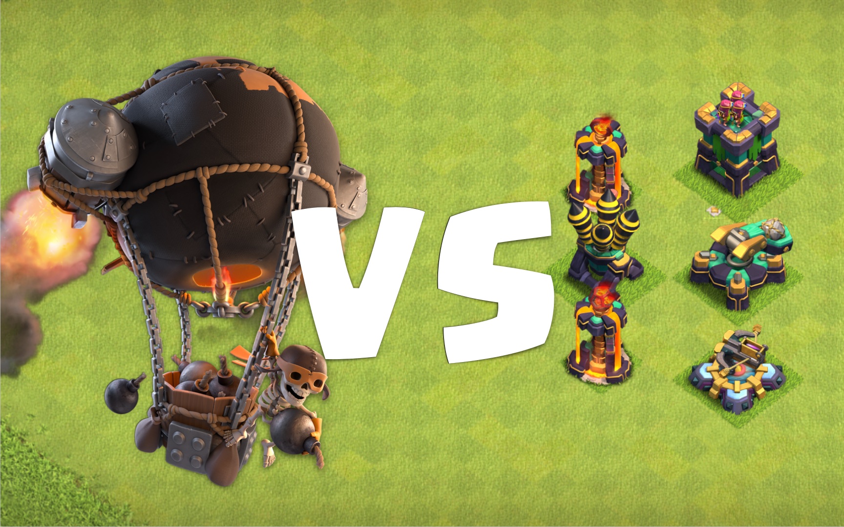 活动作品最新超级兵火箭气球兵vs防御建筑部落冲突