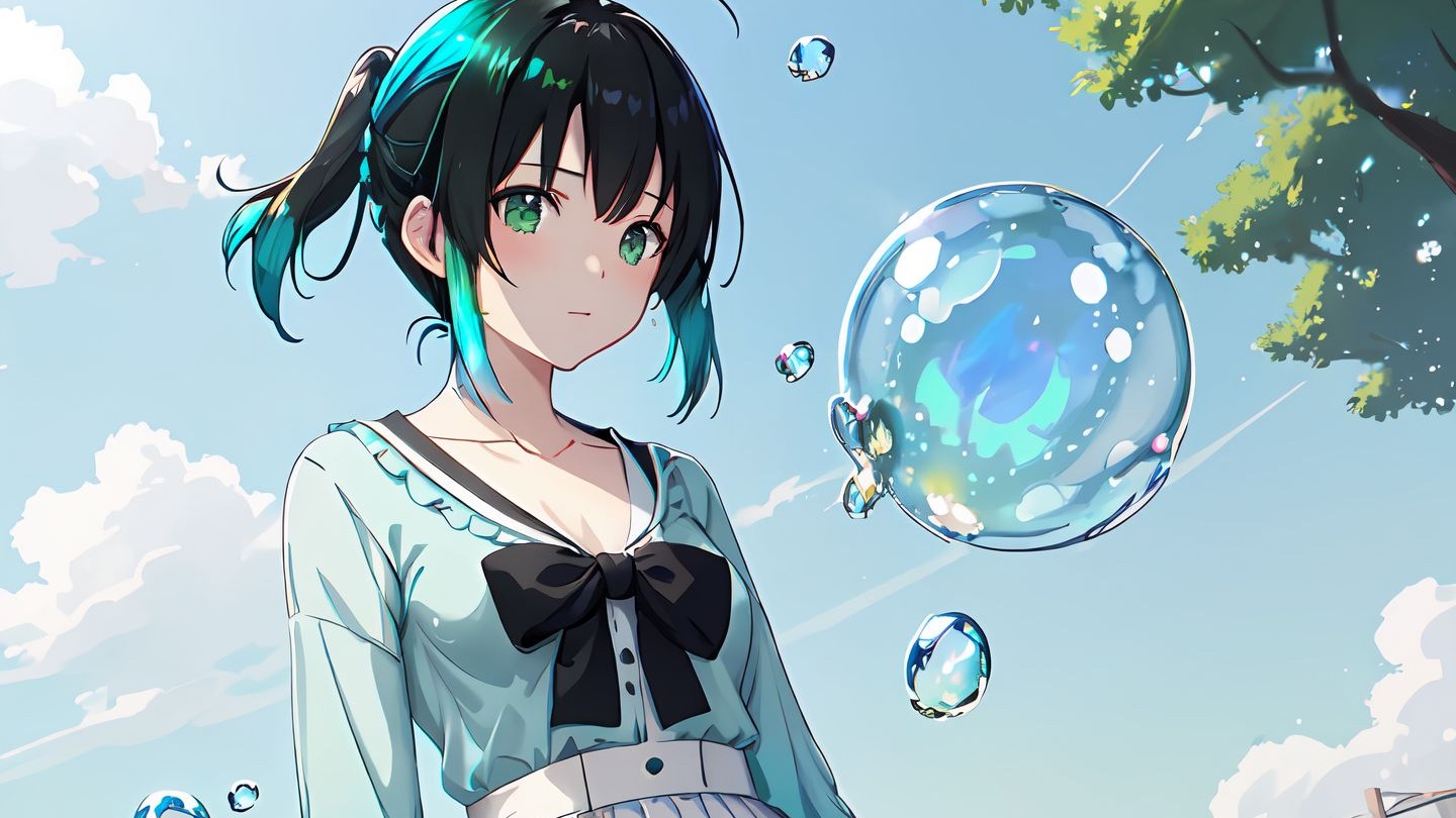 春日少女吹泡泡