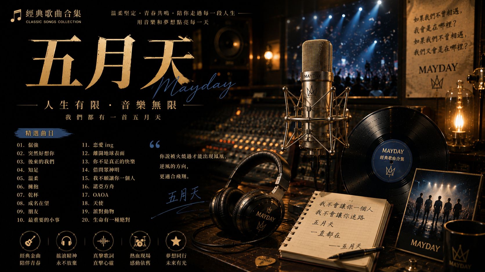 【五月天歌曲合集】愿我们每个人都有一首五月天，逆风的方向，更适合飞翔，可后台播放 开车 运动 旅游 发呆 学习 写作业