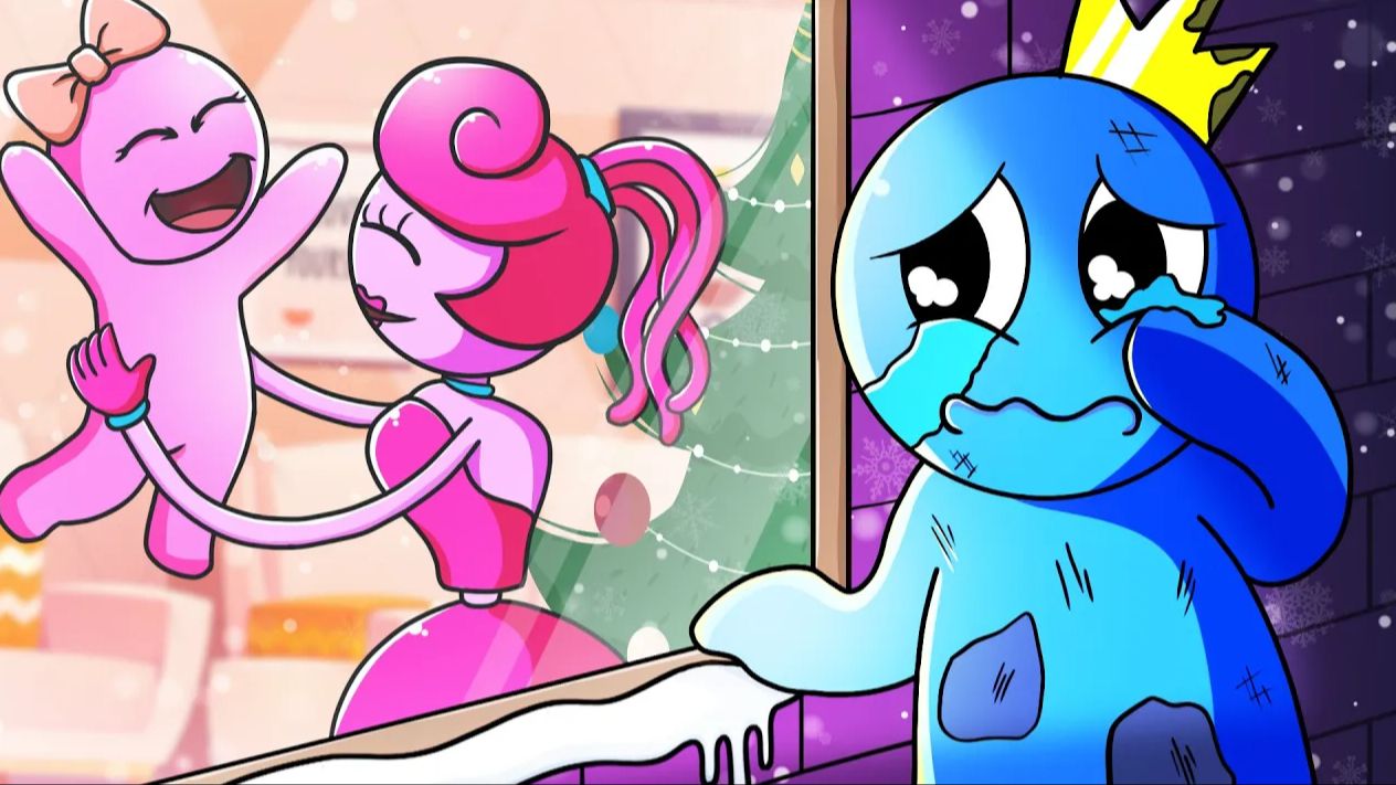 彩虹动画:蓝朋友和绿朋友一起玩耍,结果受伤的总是绿朋友