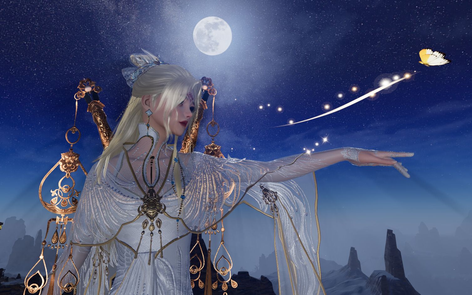 【剑网3外观】二娃 天选金月时装特效 成女