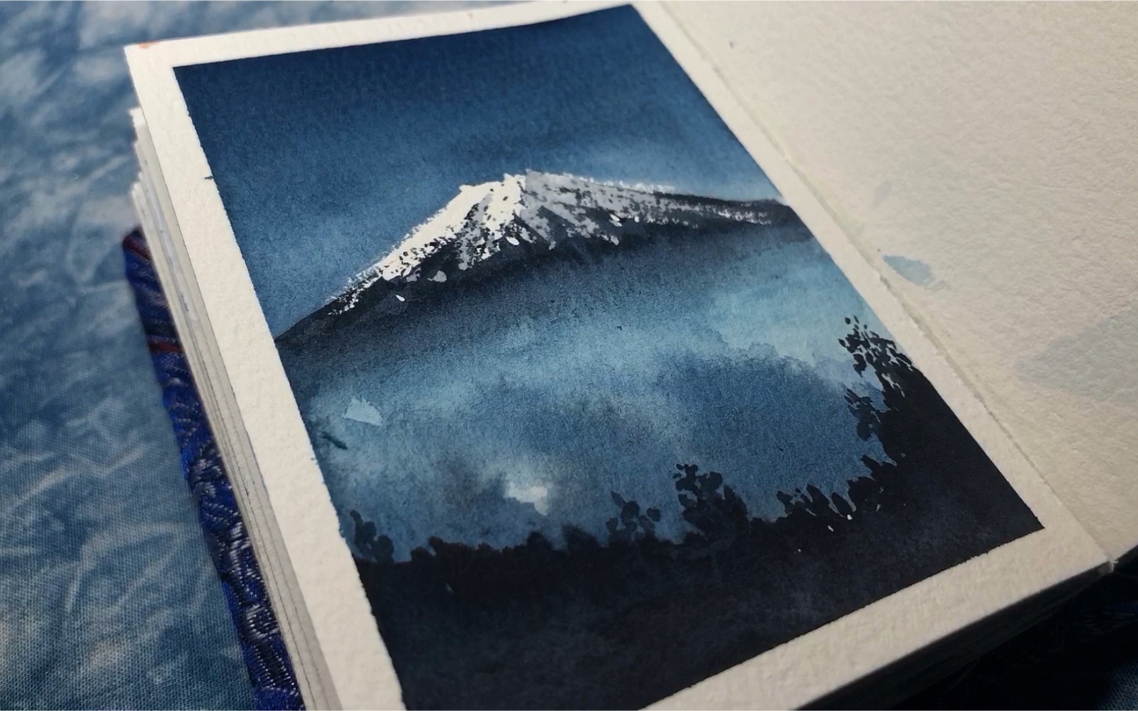 水彩手绘过程第1本第22页富士山下