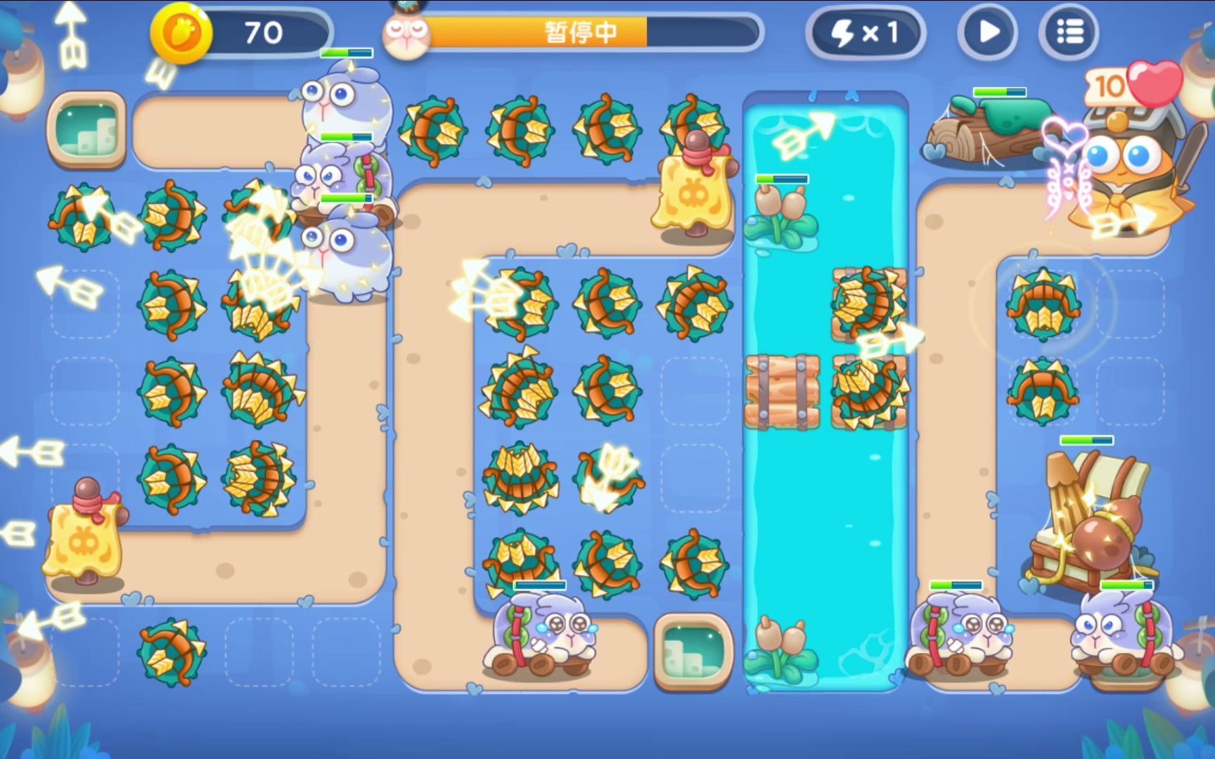 保卫萝卜4 阿波道长 第44关 全清金萝卜攻略 只用多重箭