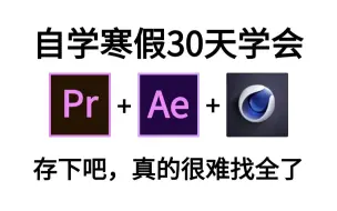 包上岸！自学寒假30天影视后期超全PR+AE+C4D教程，成为百万剪辑师不是梦