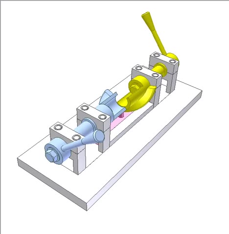 机构动画——桶形凸轮反向器