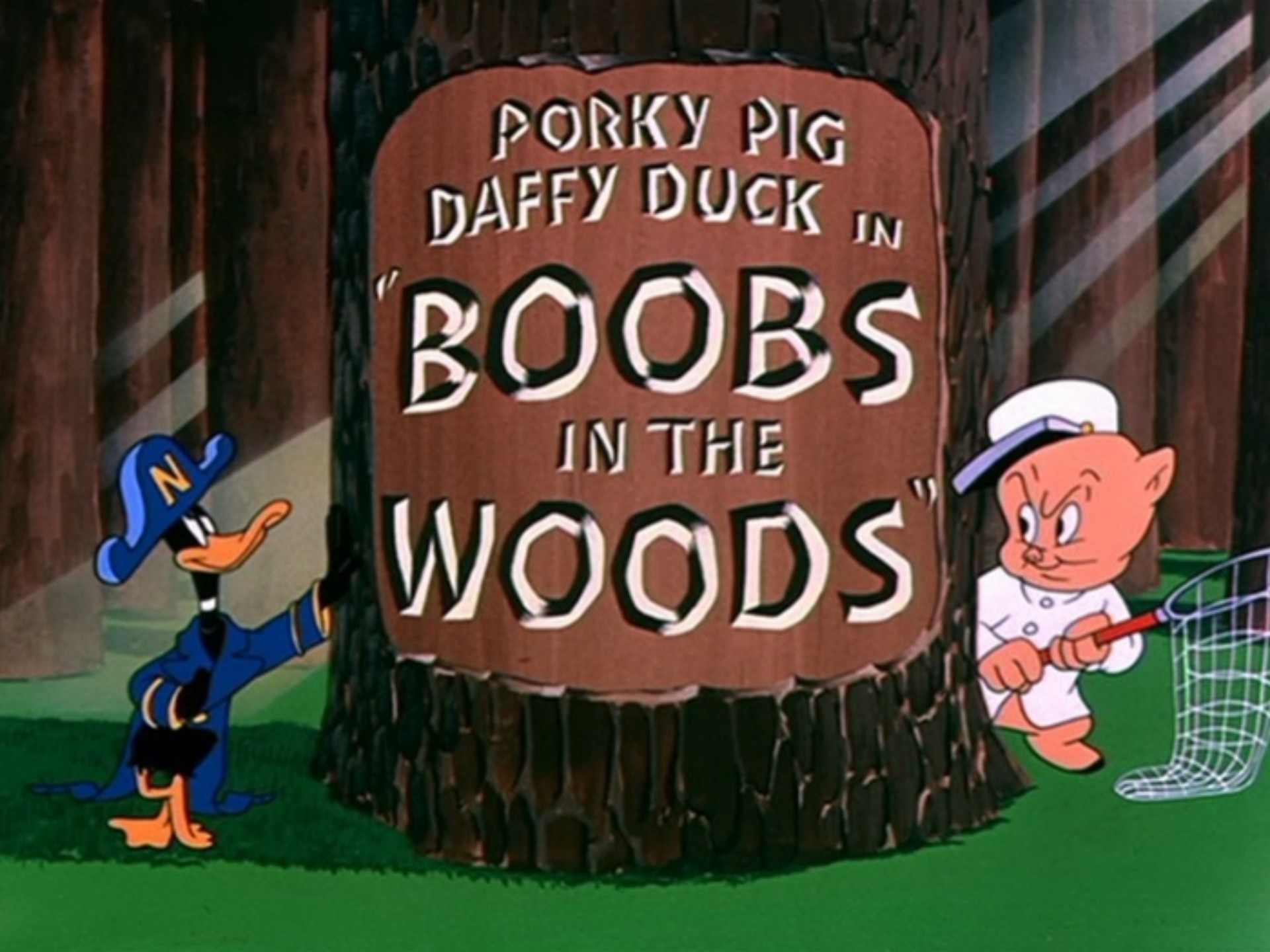 华纳动画达菲鸭和猪小弟森林里的笨蛋 boobs in the woods.1950