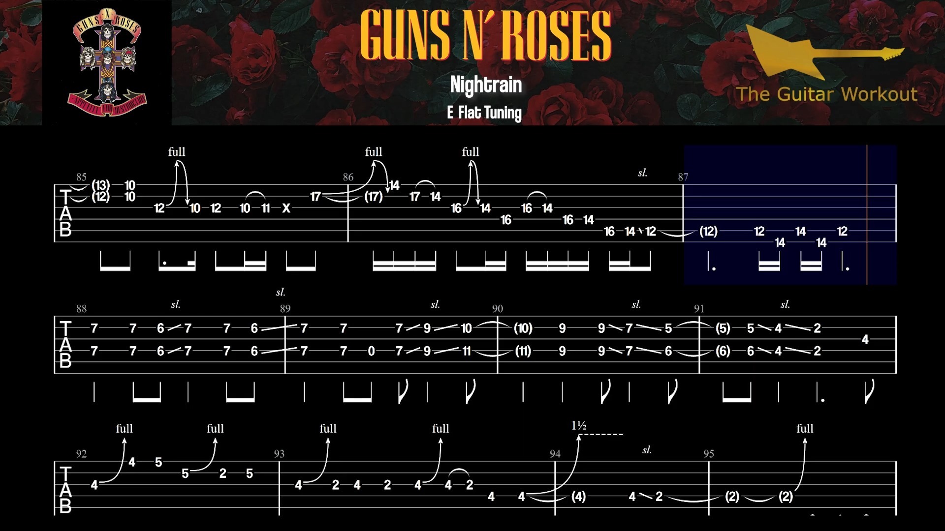 伴奏 Guns N' Roses - Nightrain [E Flat] (HQ Backing Track w_ vocals